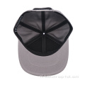 7 paneel snapback cap met lederen patch